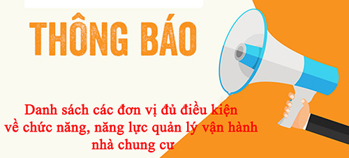 Danh sách các đơn vị đủ điều kiện về chức năng, năng lực quản lý vận hành nhà chung cư